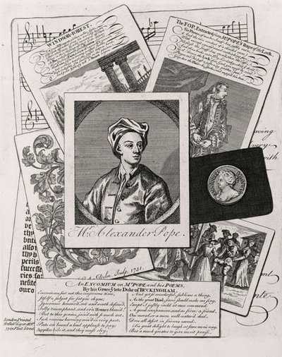 Satire on the Works of Alexander Pope (1688-1744) by English School
